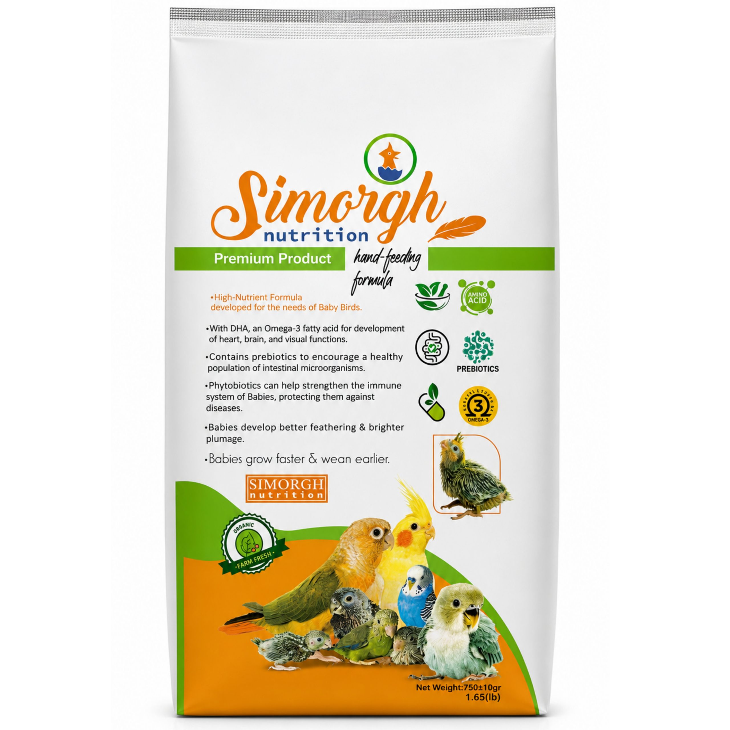 Hand Feeding Formula 750 gr/سرلاک 750 گرمی طوطی